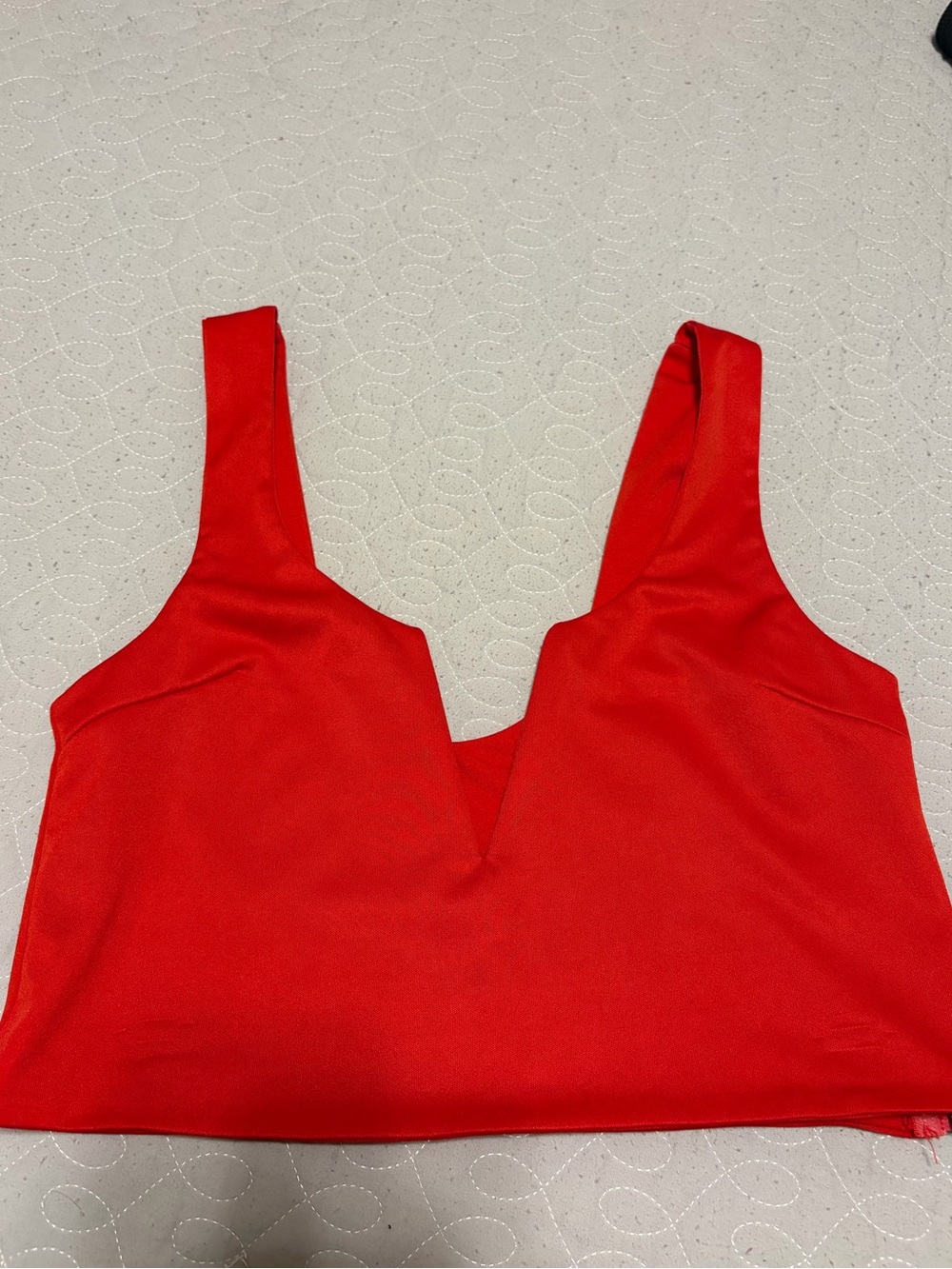 Bold Red V-Neck Crop Top